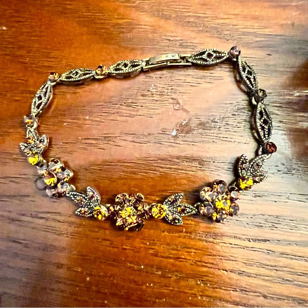 Vintage gemstone gold bracelet